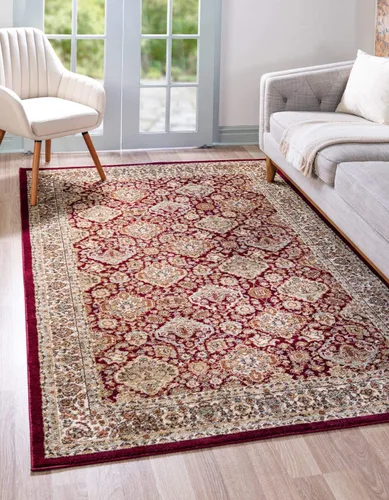 Vista 12 de Unique Loom - Colección Voyage - Alfombra redonda tradicional oriental, marrón, Polipropileno, verde claro/azul claro