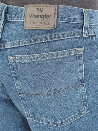 Vista 5 de Wrangler Authentics Jeans clásicos para hombre, corte holgado, con 5 bolsillos de algodón