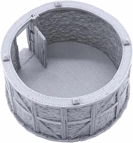Vista 4 de Pequeña casa redonda por escenario imprimible, paisaje RPG de mesa impreso en 3D y terreno de juego de guerra en miniatura de 1.102 in