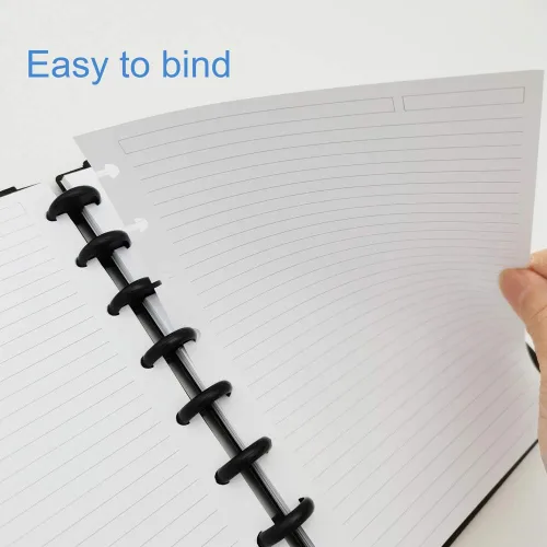 Vista 5 de Papel de repuesto para discos de tamaño junior, 8 discos, recambio de papel de arco rayado, 100 gsm, papel blanco de recambio de papel de disco, 100