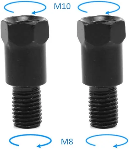 Vista 2 de SEMIMO Adaptador de montaje de espejo de motocicleta Ajuste de altura Tornillo Retrovisor Espejos Convertidor de diámetro de rosca 0.394 in RH a