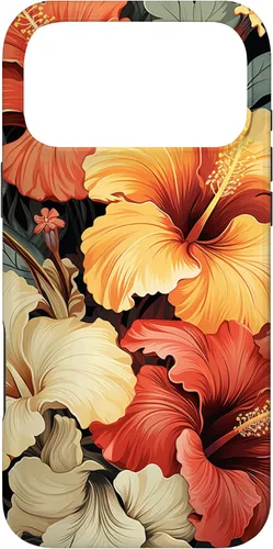 Vista 22 de Hawaiian Tropical Design Yellow Red Hibiscus Plumeria Case for iPhone 17