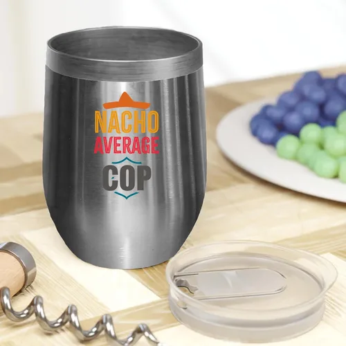Vista 2 de Nacho Average Cop Coffee & Tea Mug & Decor for Police Officer Men & Women - 12oz Wine Tumbler Stainless Steel