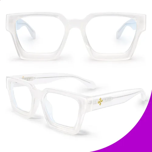 Vista 3 de VISOONE Rectángulo TR90 UV400 - Gafas antirreflejos para computadora Alyssum Blanco