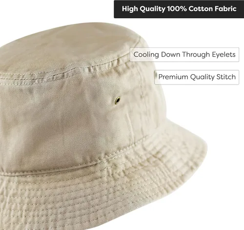 Vista 5 de The Hat Depot - Sombrero unisex, 100% algodón, 300N, fácil de guardar para viajar, playa y verano