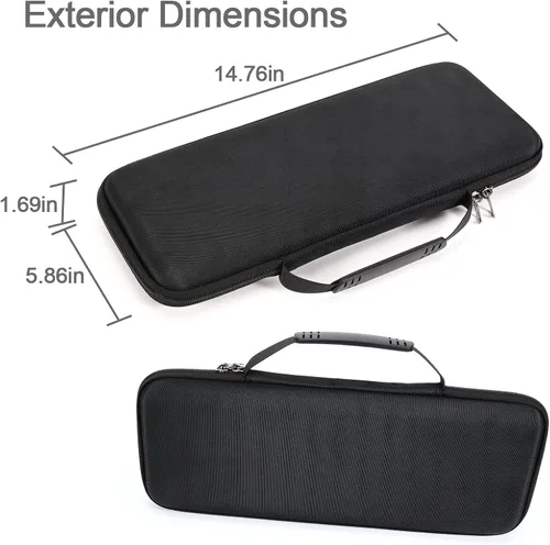 Vista 4 de RAIACE Funda de almacenamiento rígida compatible con teclado numérico Apple Magic Keyboard + Apple Magic Mouse. (solo funda), color negro