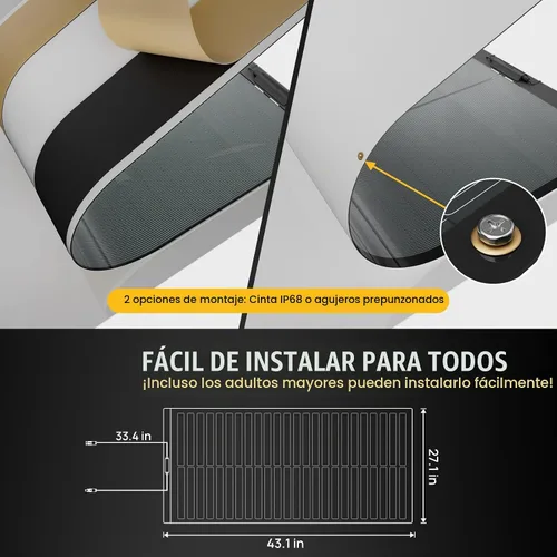 Vista 5 de BougeRV Yuma - Panel solar flexible de película fina CIGS de 100 W