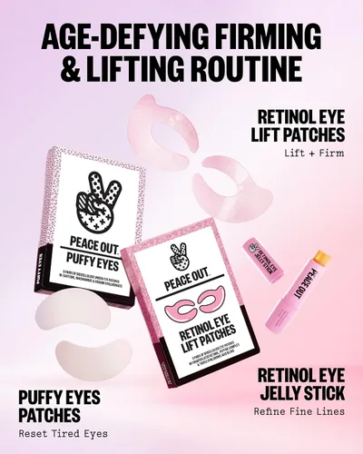 Vista 9 de PEACE OUT Skincare Parches para ojos hinchados, Máscara de biocelulosa para debajo de los ojos, Minimiza la hinchazón y los ojos cansados