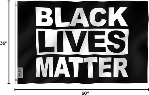 Vista 7 de ANLEY Fly Breeze - Bandera Black Lives Matter de 3 x 5 pies, color vivo y a prueba de decoloración, cabecera de lona y doble costura, banderas BLM