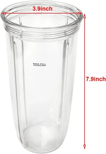 Vista 6 de Piezas de repuesto Cuchilla con taza y tapa de 32 onzas, compatible con NutriBullet Blender Combo, Pro 1000 y Select 2.0