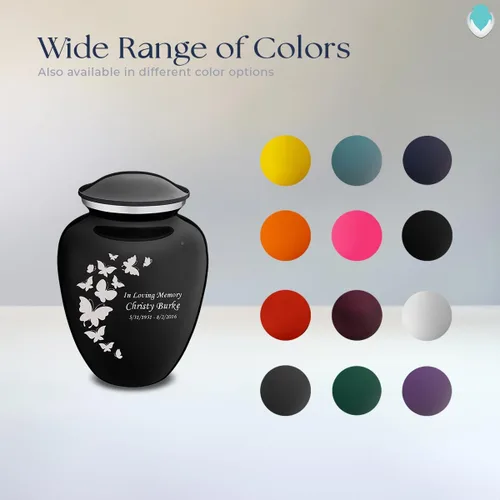 Vista 8 de Geturns Embrace Pequeñas Urnas Personalizadas de Mariposa para Cremación de Cenizas Humanas Urnas Funerarias Negras para Hombres y Mujeres 20 kg