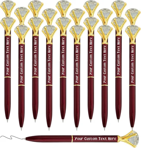 Vista 65 de Bolígrafos personalizados de diamantes personalizados con nombre a granel de metal de cristal grabado, bolígrafos divertidos brillantes a granel