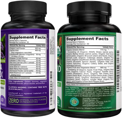 Vista 8 de Potent Garden Paquete de bienestar diario - Complejo Candida + verduras orgánicas de superalimentos