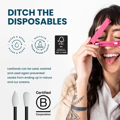 Vista 6 de LastSwab® Hisopos de algodón reutilizables para rutinas de belleza suaves y ecológicas - La alternativa sostenible a los hisopos de algodón