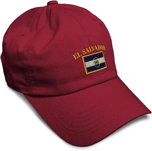 Vista 52 de Speedy Pros Sombrero de béisbol suave bordado papá sombrero El Salvador bandera bordado hombres y señoras gorra de béisbol algodón