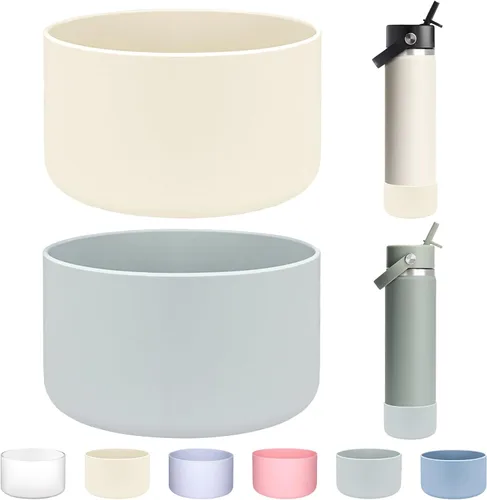 Vista 15 de HEYSKAY 2 piezas de botella protectora de silicona para botella de agua Hydro Flask, accesorios y compatible con Yeti, Iron Flask más marcas