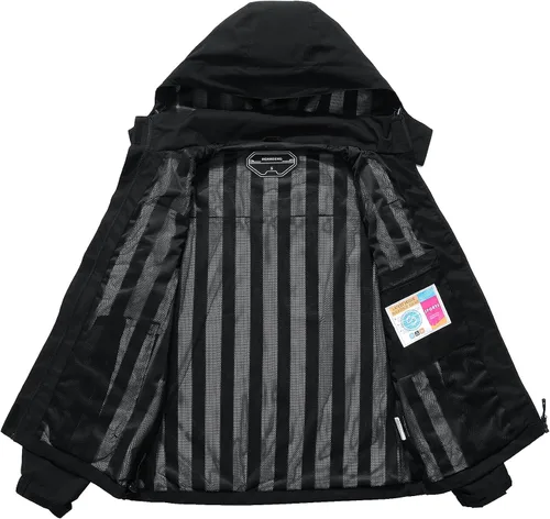 Vista 3 de MOERDENG Chaqueta impermeable para mujer impermeable para exteriores ligera softshell para senderismo viajes