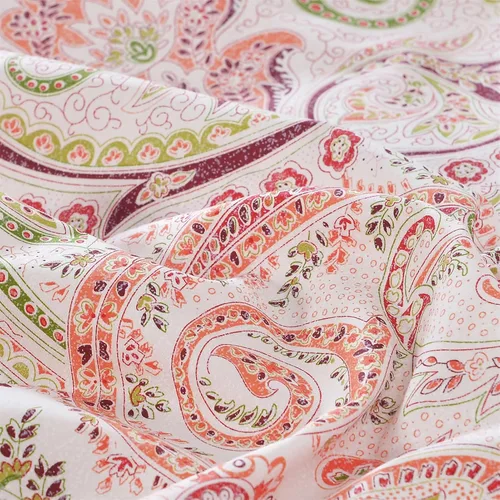 Vista 120 de ABREEZE Juego de funda de edredón tamaño individual con cierre de botón, 100% algodón egipcio, juego de ropa de cama floral de granja, color rosa, 3