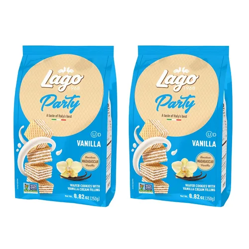 Vista 17 de Gastone Lago Party Wafers, capuchino, 8.82 onzas, galletas italianas de oblea con relleno de crema con sabor a capuchino, verificado sin OMG