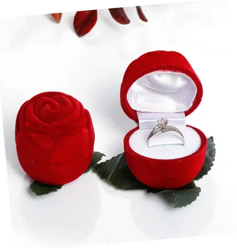 Vista 7 de ABOOFAN 15 Pcs Gift Box Wedding Rings Case Rose Ring Holder Jewelry Case Rose Ring Case Cookie Packaging Earring Storage Organizer Rings Storage