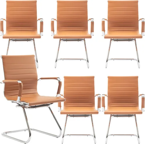 Vista 41 de Juego de 2 sillas de sala de conferencias, sillas de sala de espera con brazos, sillas de recepción de piel sintética sin ruedas, sillas de Negro