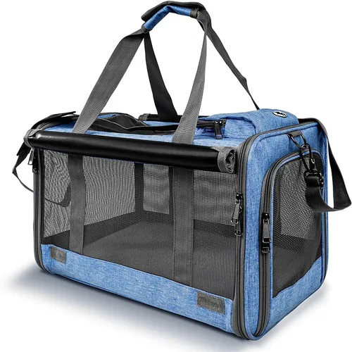 Vista 9 de GAPZER Transportador de mascotas para gatos grandes, bolsa de viaje de animales de lados suaves para gatos medianos de hasta 20 libras, lavable