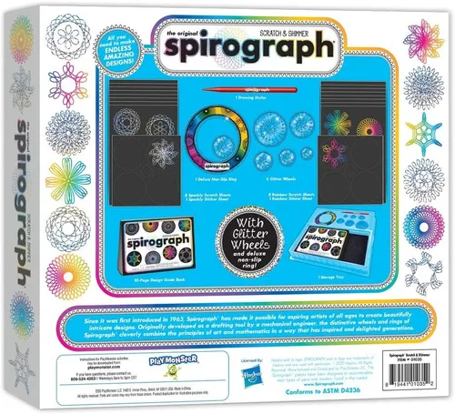 Vista 2 de Spirograph Scratch & Shimmer - Artes y manualidades, juguetes para niños, suministros de arte, suministros de manualidades, kit de dibujo, arte