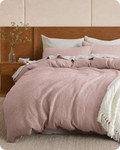 Vista 37 de Bedsure Funda de edredón de 100% algodón tamaño individual, tejido gofre, color blanco coco, GentleSoft y transpirable, juego de cama para regalo, 2