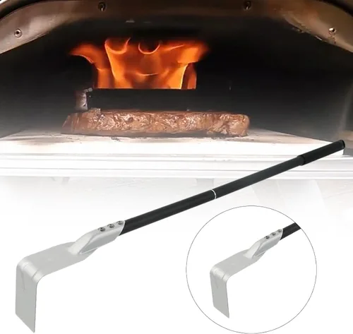 Vista 6 de Gazechimp Horno de pizza, rastrillo de cenizas, pala de cenizas resistente a altas temperaturas, portátil, mango largo, cuchara de cenizas