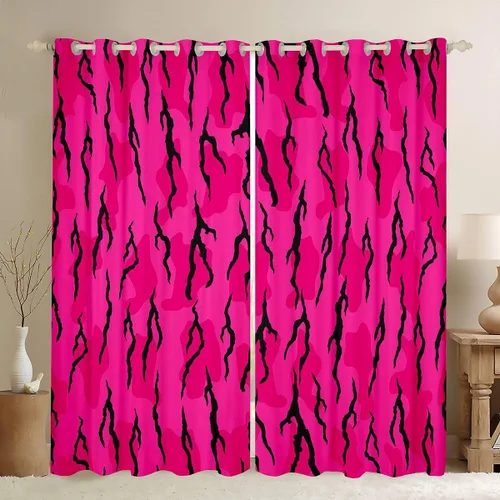 Vista 9 de Cortinas de camuflaje rústicas de camuflaje para dormitorio, sala de estar, decoración de cabaña, caza, ejército, negro, verde, aislamiento térmico