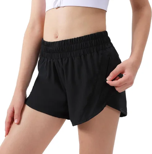 Vista 3 de Aurefin Pantalones cortos deportivos para niñas, pantalones cortos de secado rápido para niños, adolescentes y niñas, pantalones cortos deportivos