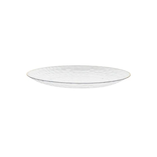 Vista 2 de Restaurantware Moderna - Platos desechables de 7.5 pulgadas, 40 platos de plástico duraderos para fiestas, platos llanos de plástico transparente