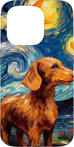 Vista 14 de Carcasa para iPhone 16 Dachshund Dog Starry Night Van Gogh Dachshund