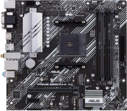 Vista 2 de NEWEGG Combo de memoria CPU de placa base – B550M-A Micro ATX Paquete de placa base con CPU Ryzen 5 5500 de 6 núcleos de 3.6 GHz y 16 GB (2 x 8 GB)