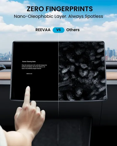 Vista 5 de REEVAA Protector de pantalla para Tesla Model Y Juniper y Model 3 Highland 2026 Standard [antirreflejos y sin huellas dactilares], vidrio templado