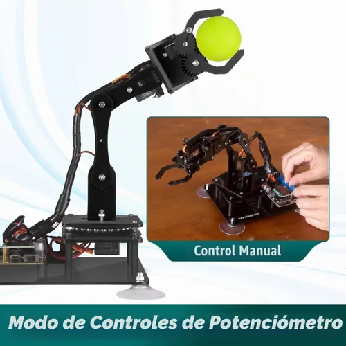 Vista 9 de Kit de Brazo Robótico Adeept de 5DOF Compatible con Arduino IDE, Brazo Robótico Programable DIY Codificación STEM Educativo de 5 Ejes, Kit Inicial