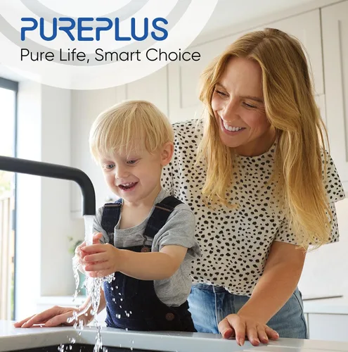 Vista 9 de PUREPLUS Sistema de filtración de agua de 2 etapas para toda la casa, reduce los metales pesados, el cloro y el olor, carcasas de 10 x 4.5 pulgadas