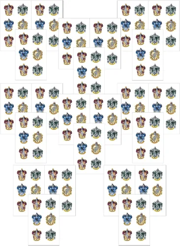 Vista 4 de Playhouse Harry Potter Mini Hogwarts House Crests, paquete de tres medias hojas de calcomanías perforadas, 3 paquetes