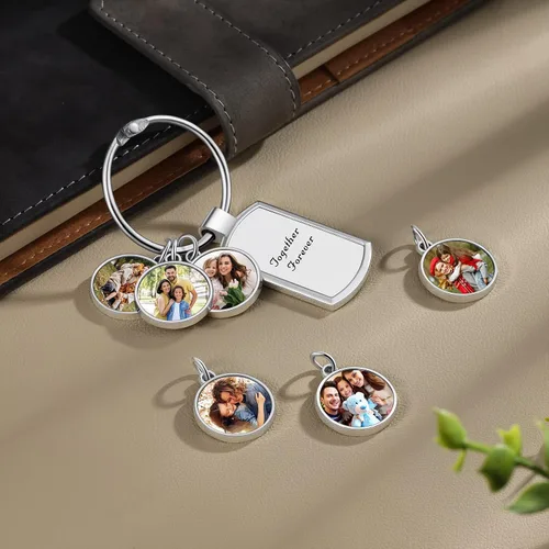 Vista 2 de Jewelstruck Llavero personalizado con regalo conmemorativo con foto personalizada, regalos para mamá, papá, parejas, mejores amigos