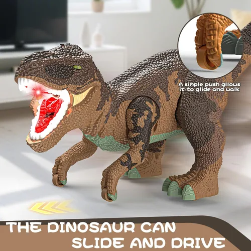 Vista 4 de Juguetes de dinosaurio grande para niños de 3 a 9 años, juguete de figura de dinosaurio grande Tyrannosaurus rex con almacenamiento en la barriga
