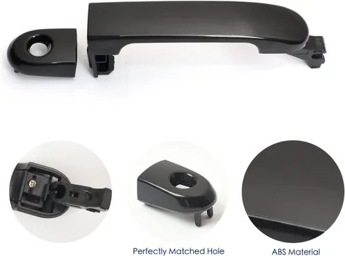 Vista 4 de Manija de puerta exterior para Nissan Versa 2007-2012, lado del conductor delantero izquierdo con llavero, reemplaza NI1310130 82363, Negro