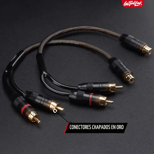 Vista 8 de Install Link - Cable de audio RCA para subwoofer o cable estéreo, adaptador en Y 1-hembra a 2-macho divisor, paquete de 2 Pure OFC Copper, 1ft