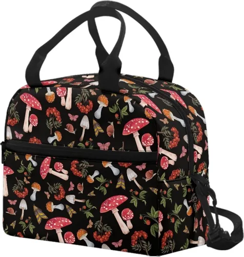 Vista 11 de Bolsas de almuerzo aisladas con diseño de cactus verdes para mujer, reutilizable, a prueba de fugas, con correa de hombro ajustable, portátil