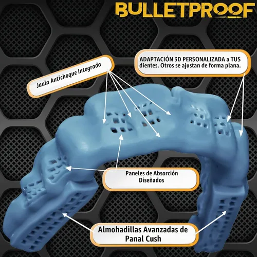 Vista 4 de Bulletproof: ¡El protector bucal más delgado y transpirable del mundo es 3 veces más fuerte! Protector bucal para lucha libre, fútbol, baloncesto