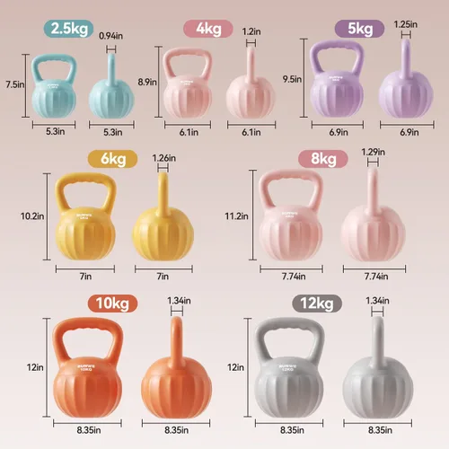 Vista 7 de RUNWE Pesa rusa para mujeres y hombres (se vende individualmente, no en conjunto) Varias opciones de peso y color, desde principiantes hasta