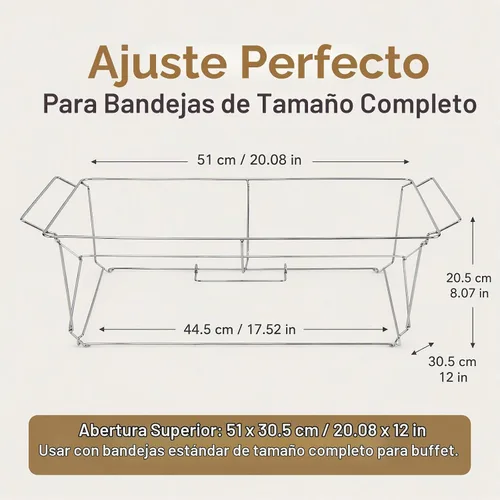 Vista 3 de Paquete de 24 soportes para bufé de alambre para rozar, 20 x 12 pulgadas
