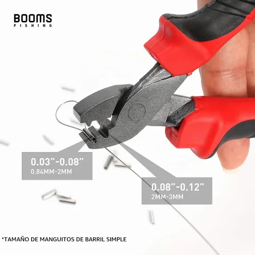 Vista 2 de Booms Fishing Herramienta de prensado de pesca CP2 para mangas de un solo barril, con 300 fundas
