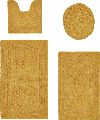 Vista 223 de Better Trends - Juego de 2 alfombras de baño 100% algodón, extra suaves, con borlas, de 17" x 24", alfombra de baño superabsorbente y reversible