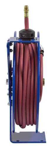 Vista 2 de EZ-Coil carrete para manguera seguro de alto rendimiento, 300 psi, incluye manguera, diámetro interno de la manguera 1/4 pulgada, 25 pies