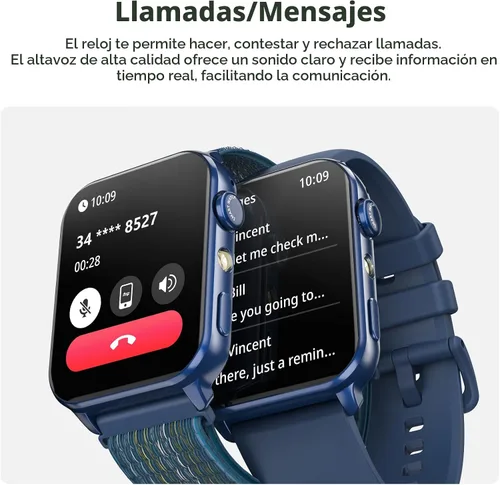 Vista 5 de Blackview Reloj inteligente para hombres y mujeres, reloj de fitness con pantalla táctil HD de 1.91 pulgadas con linterna, notificaciones Bluetooth